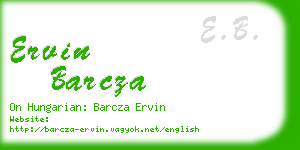ervin barcza business card